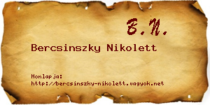 Bercsinszky Nikolett névjegykártya